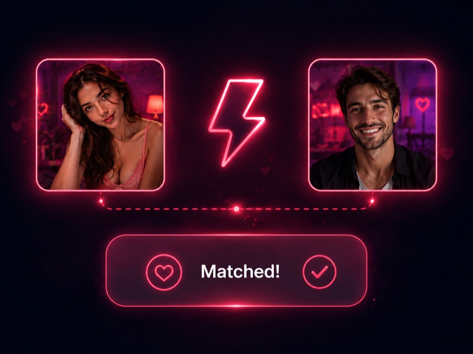 Two people matched for a one-on-one video chat